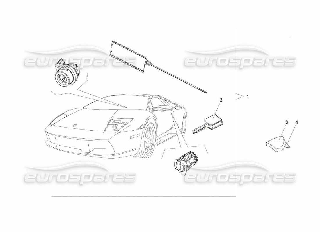 Lamborghini Murcielago LP670 Keys Kit Part Diagram