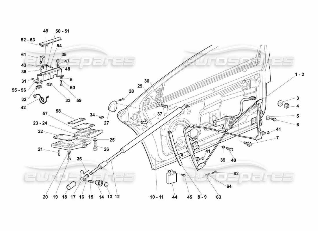 Lamborghini Murcielago LP670 Doors Parts Diagram