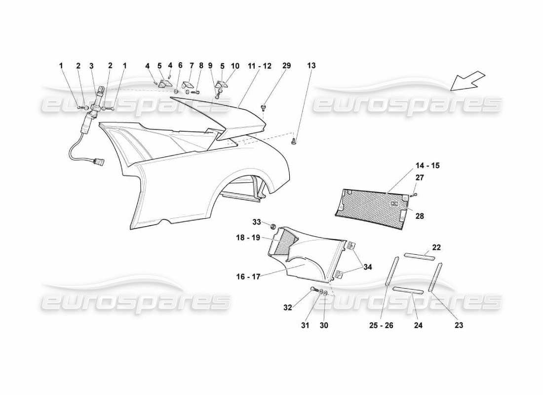 Lamborghini Murcielago LP670 AIR INTAKE Part Diagram