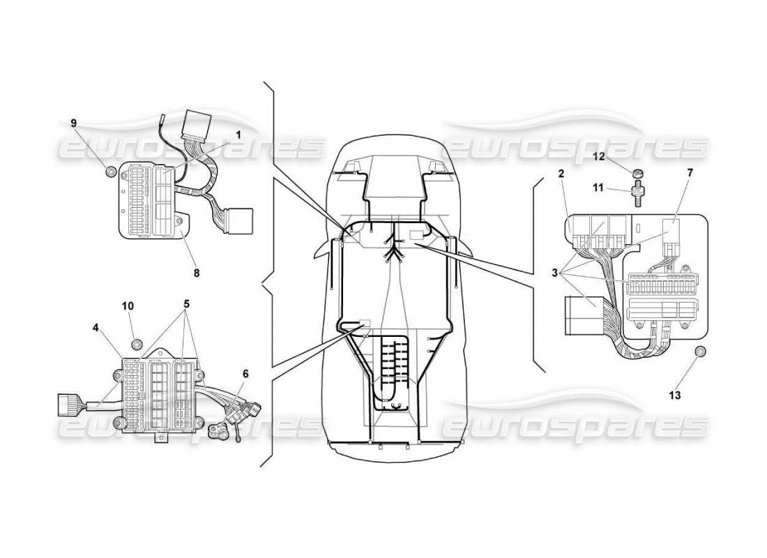 Lamborghini Murcielago LP670 electrical system Parts Diagram