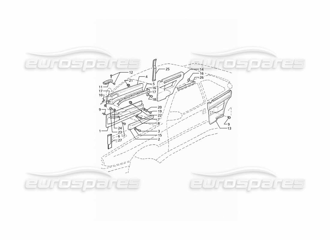 Maserati Ghibli 2.8 GT (Variante) Inner Trims: Panels Parts Diagram
