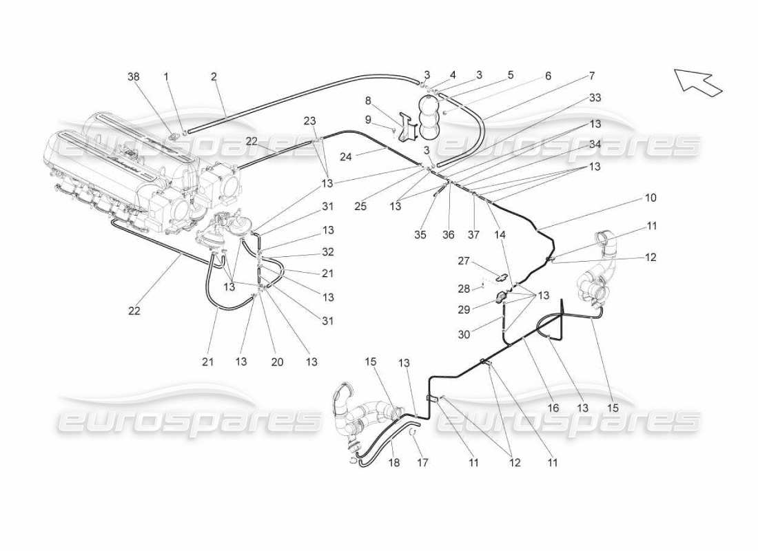 Lamborghini Gallardo Gallardo Spyder 251 03 00 Exhaust System Part Diagram.