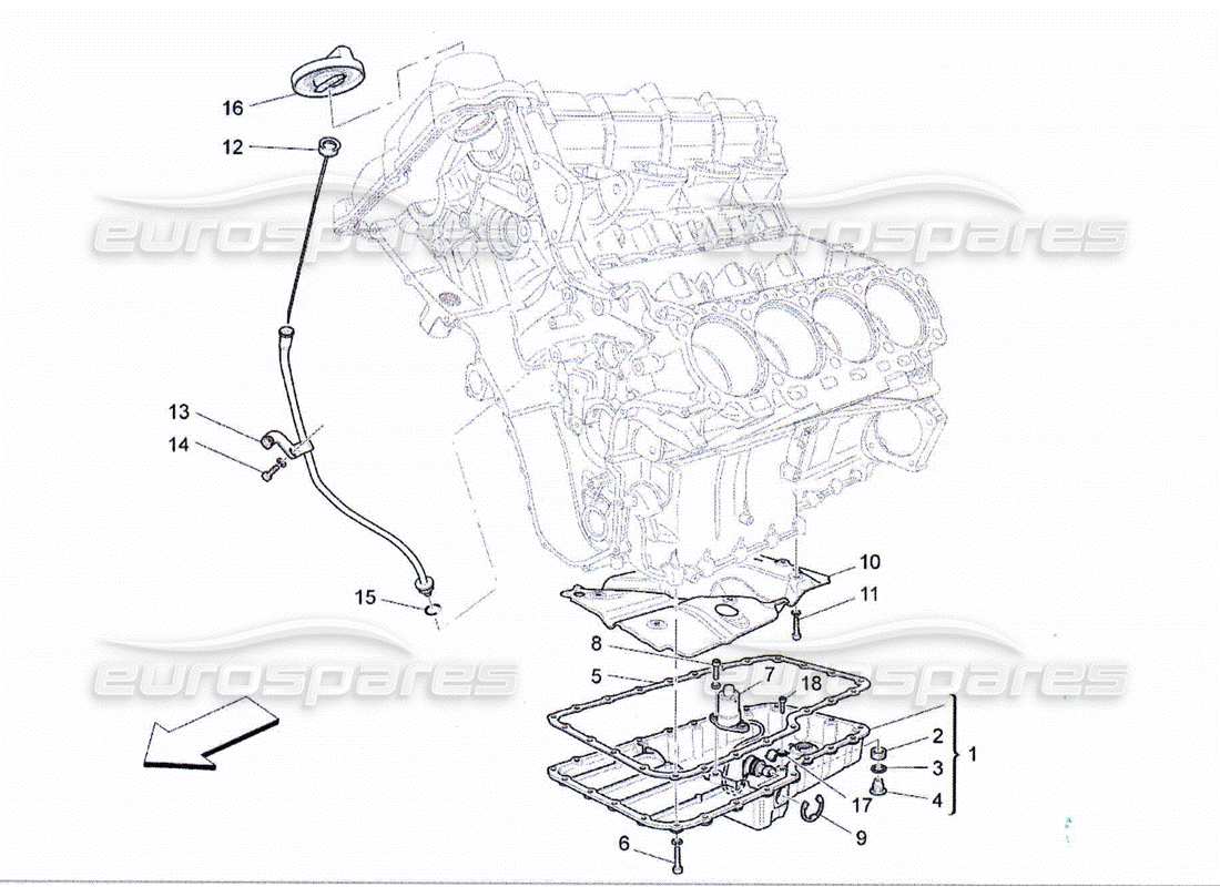 Maserati QTP. (2010) 4.2 lubrication system: circuit and collection Part Diagram