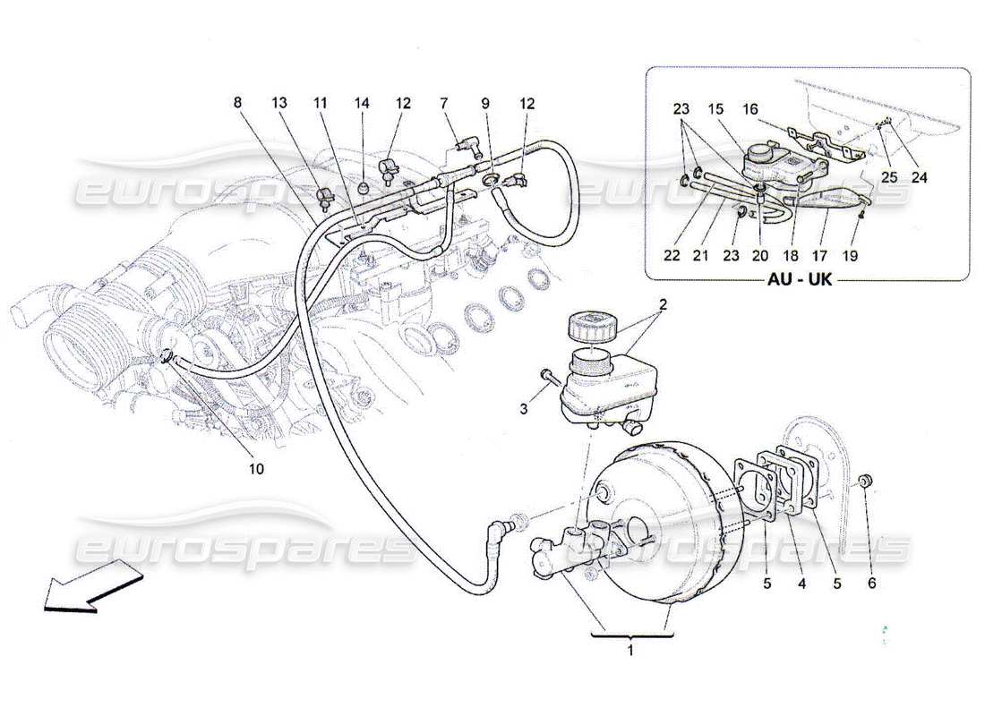 Maserati QTP. (2010) 4.2 brake servo system Part Diagram