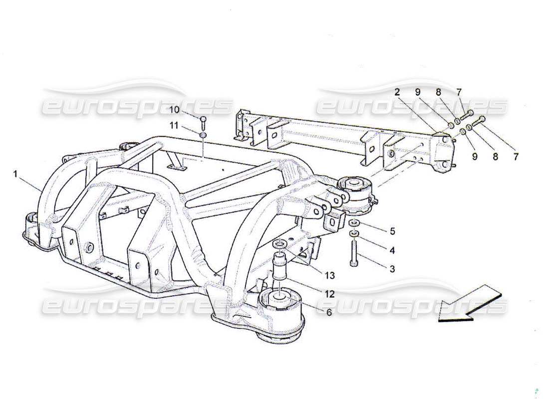 Maserati QTP. (2010) 4.2 rear chassis Part Diagram