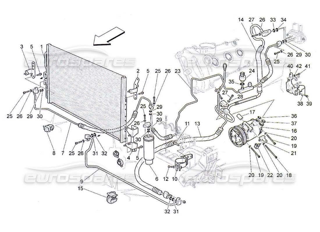 Maserati QTP. (2010) 4.2 A c Unit: Engine Compartment Devices Part Diagram