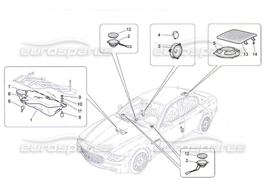 Maserati QTP. (2010) 4.2 sound diffusion system Part Diagram