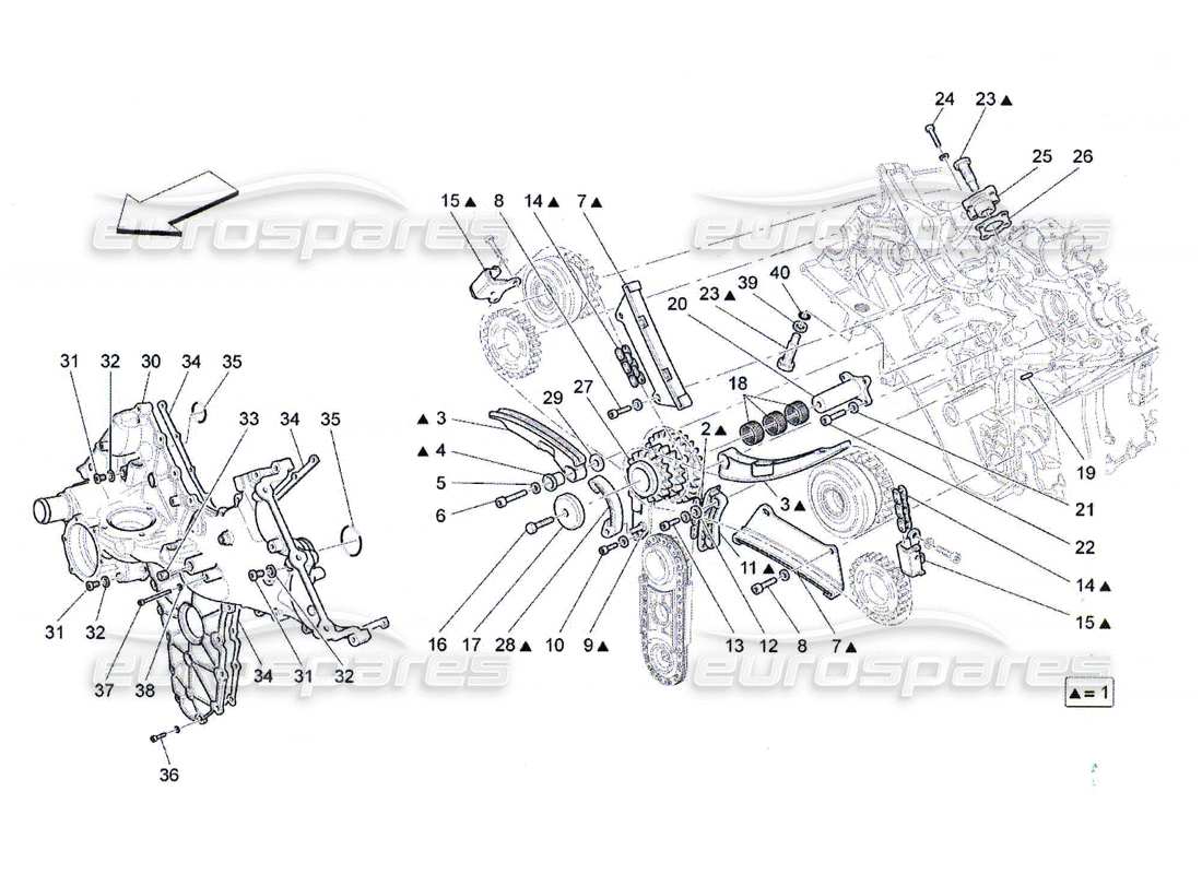 Maserati QTP. (2010) 4.7 timing Part Diagram