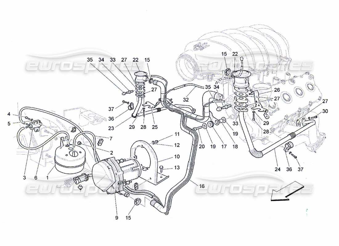 Maserati QTP. (2010) 4.7 additional air system Part Diagram