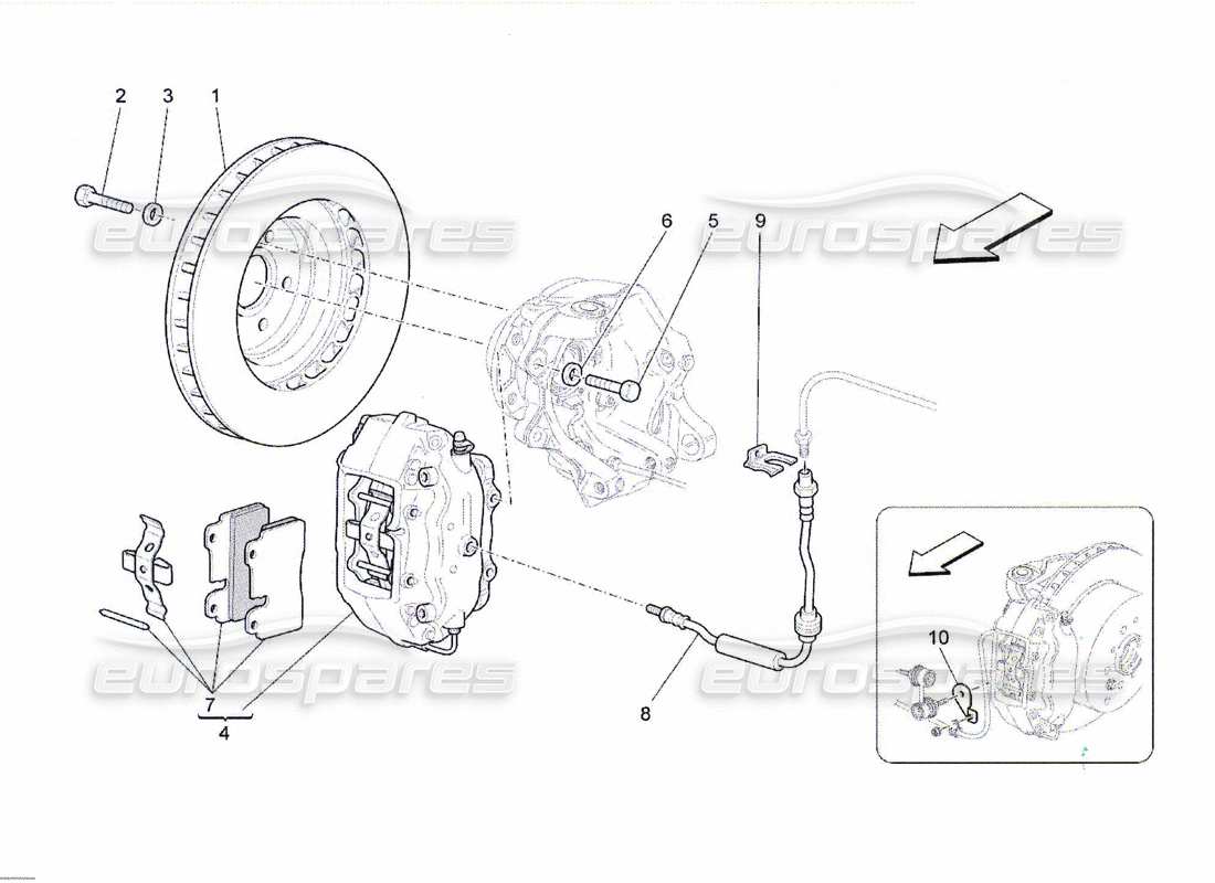 Maserati QTP. (2010) 4.7 braking devices on rear wheels Part Diagram