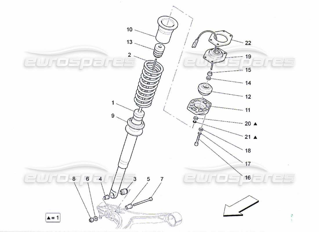 Maserati QTP. (2010) 4.7 front shock absorber devices Part Diagram