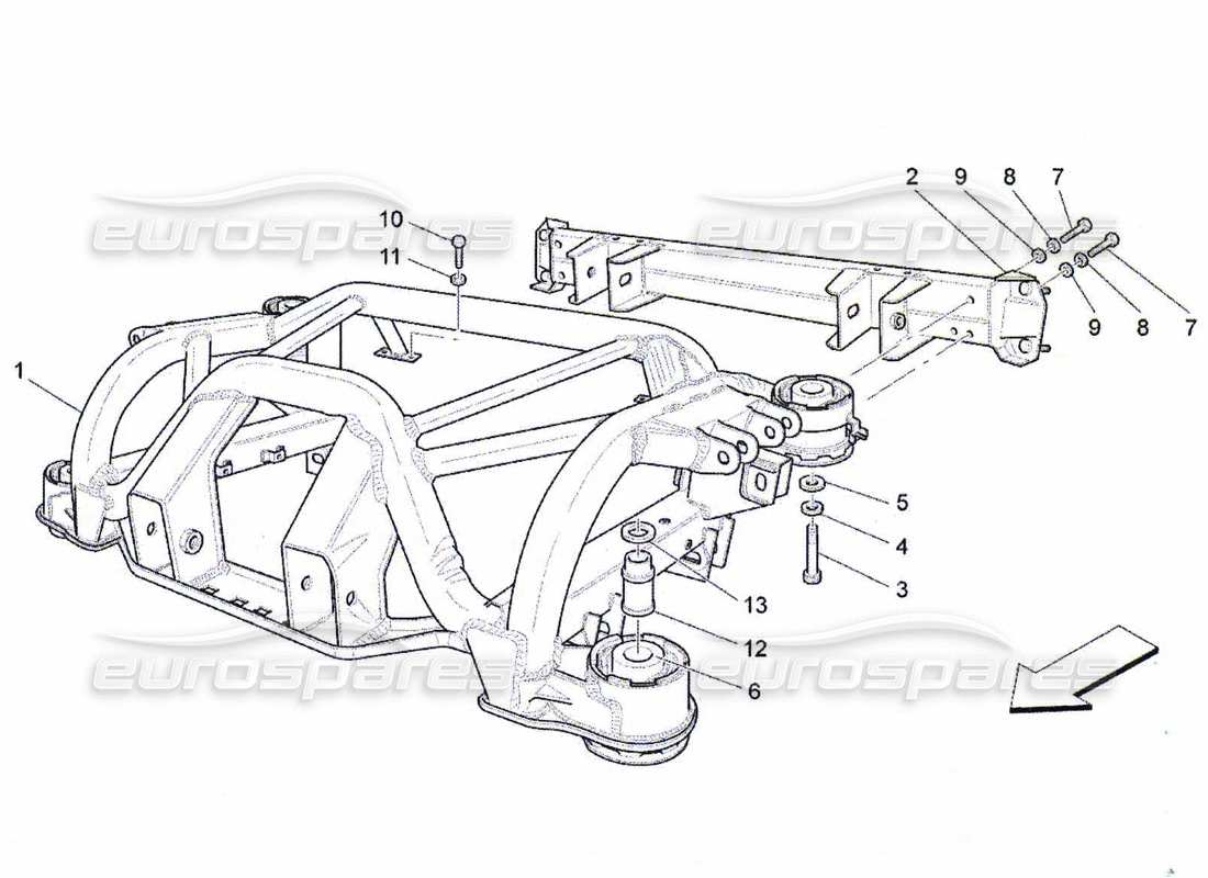Maserati QTP. (2010) 4.7 rear chassis Part Diagram