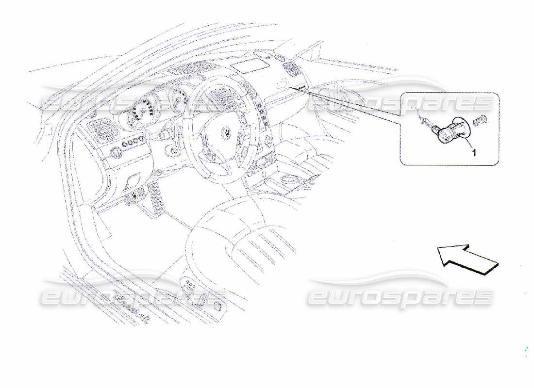 Maserati QTP. (2010) 4.7 Passenger'S Airbag-Deactivation Part Diagram