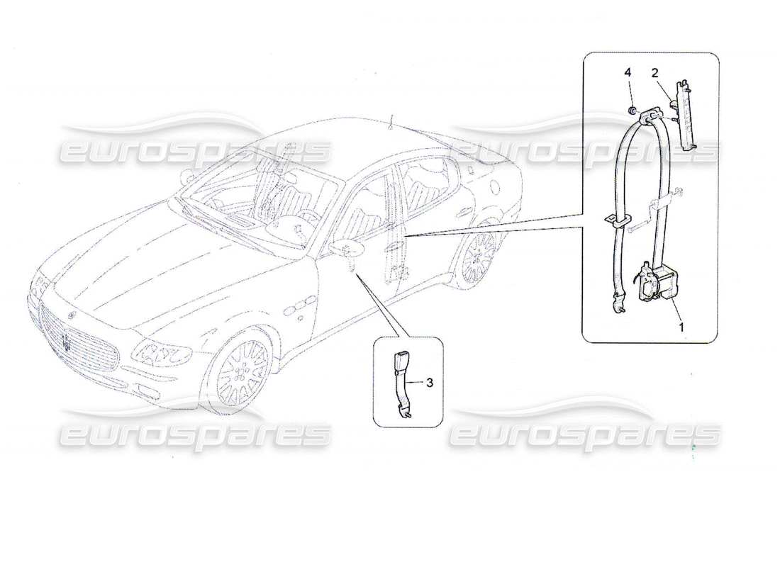 Maserati QTP. (2010) 4.7 FRONT SEATBELTS Part Diagram