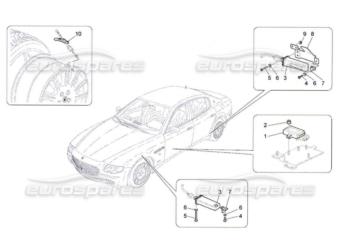 Maserati QTP. (2010) 4.7 TYRE PRESSURE MONITORING SYSTEM Part Diagram