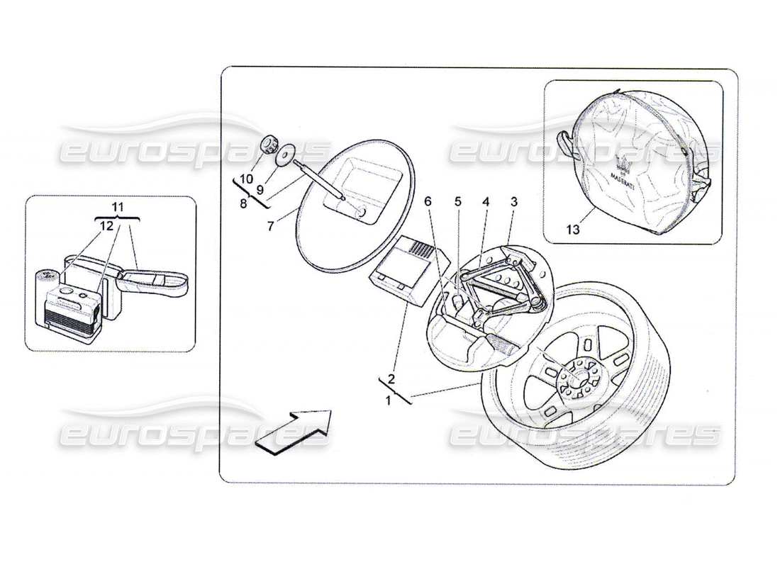 Maserati QTP. (2010) 4.7 Accessories Provided Part Diagram
