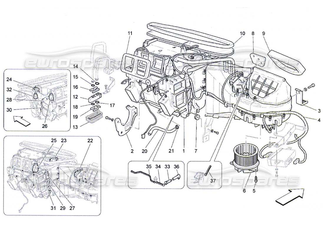 Maserati QTP. (2010) 4.7 A c Unit: Dashboard Devices Part Diagram