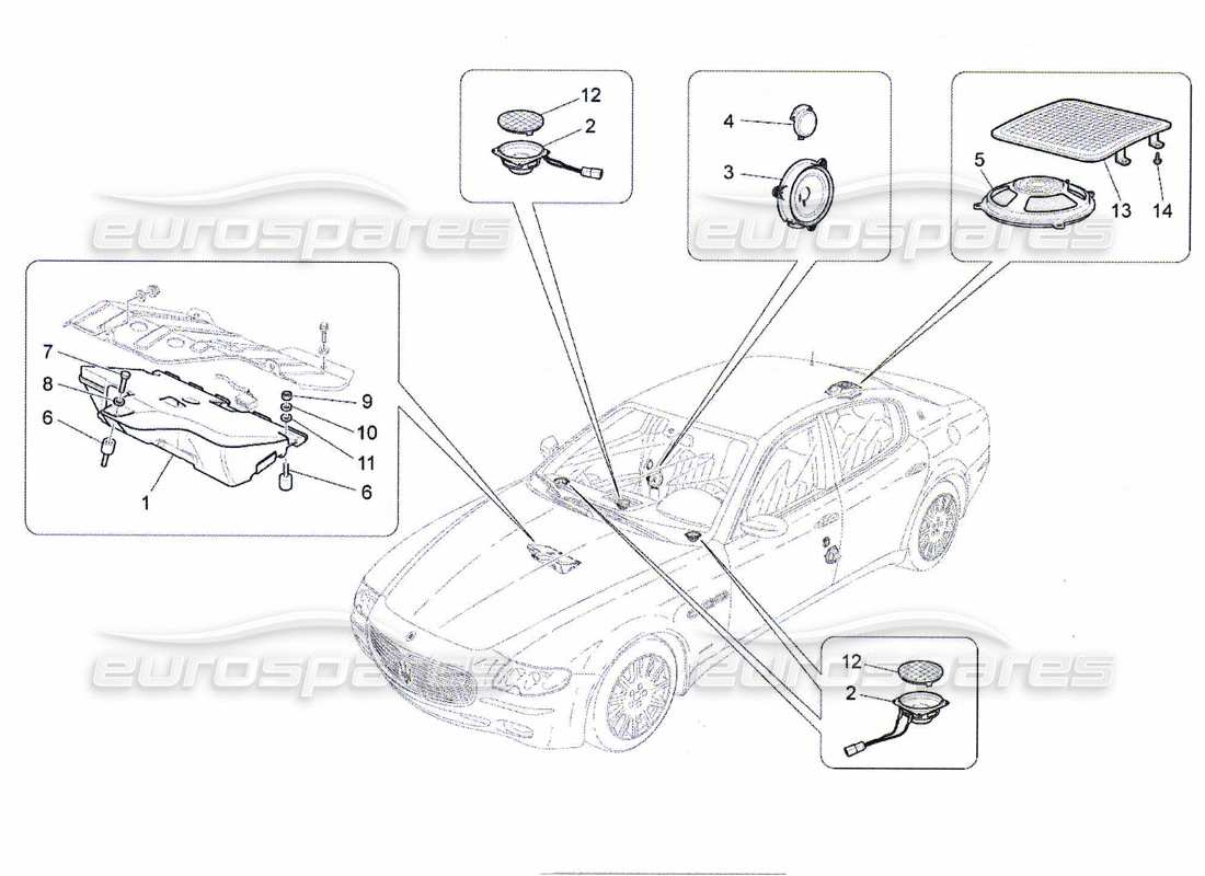 Maserati QTP. (2010) 4.7 sound diffusion system Part Diagram