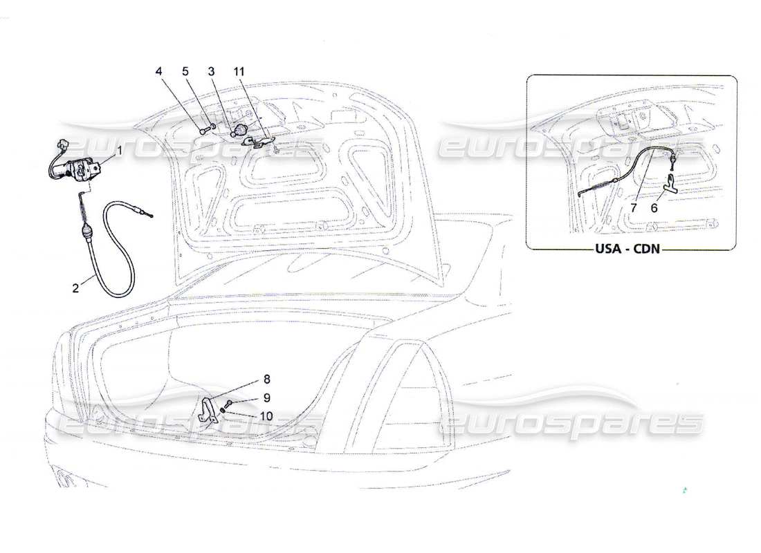 Maserati QTP. (2010) 4.7 rear lid opening control Part Diagram