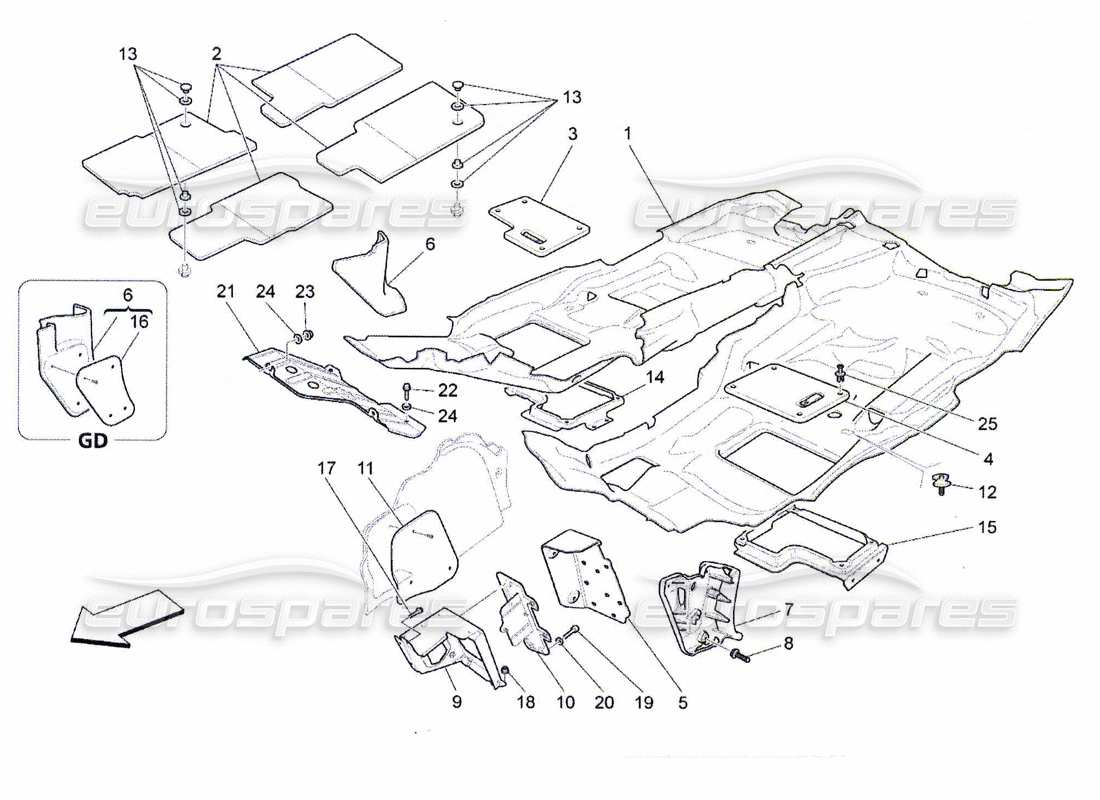 Maserati QTP. (2010) 4.7 PASSENGER COMPARTMENT MATS Part Diagram