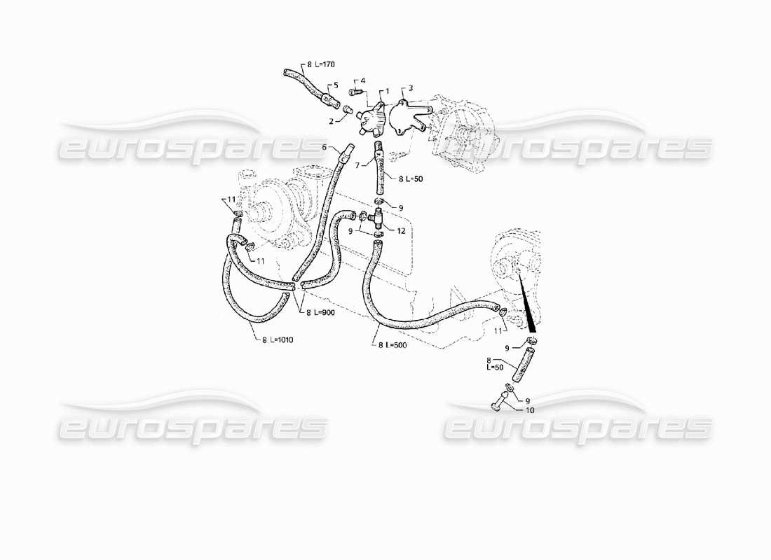 Maserati QTP V8 (1998) Boost Control System Parts Diagram