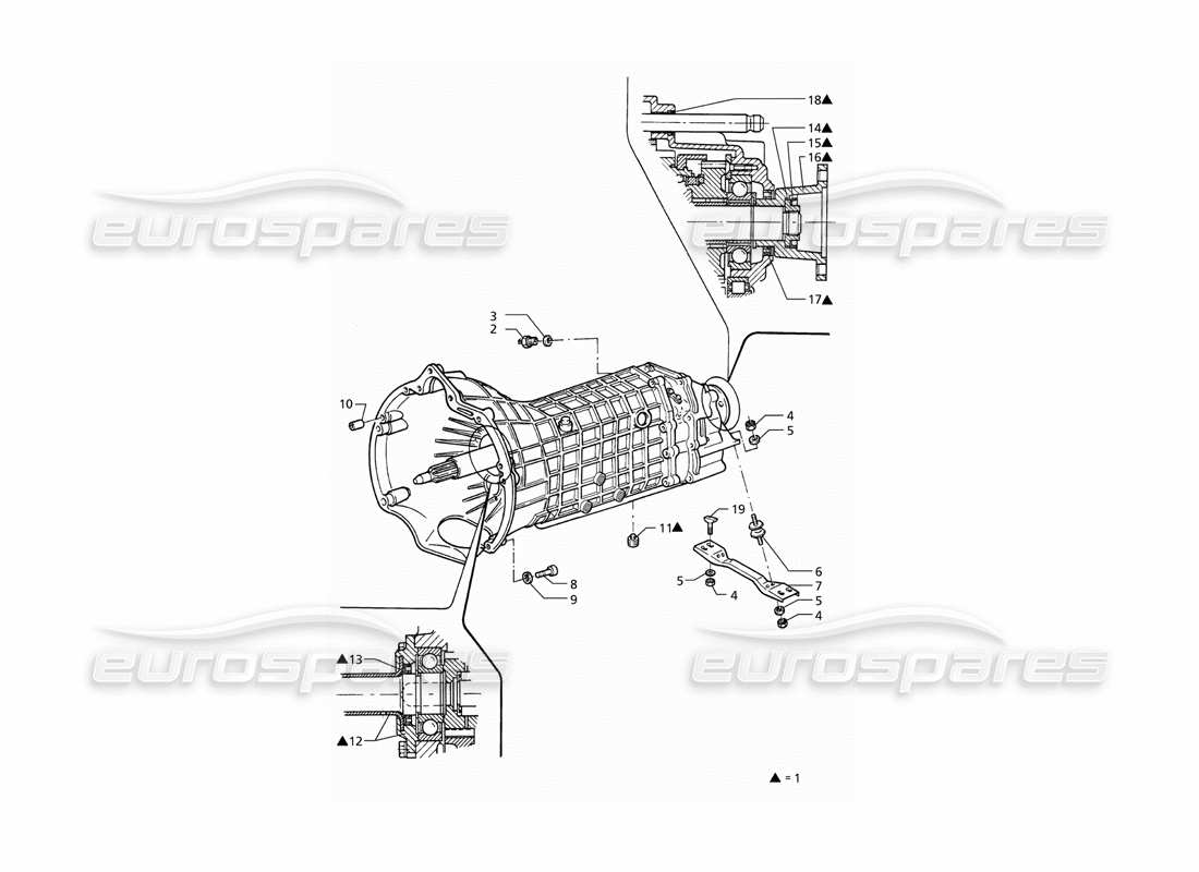 Maserati QTP V8 (1998) Getrag Manual Transmission - 6 Speed Parts Diagram