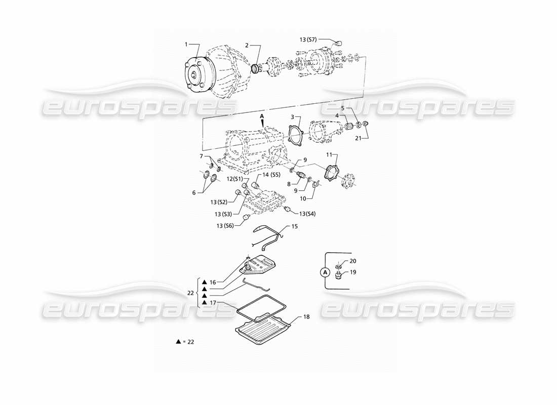Maserati QTP V8 (1998) Automatic Transmission - Internal Parts Parts Diagram