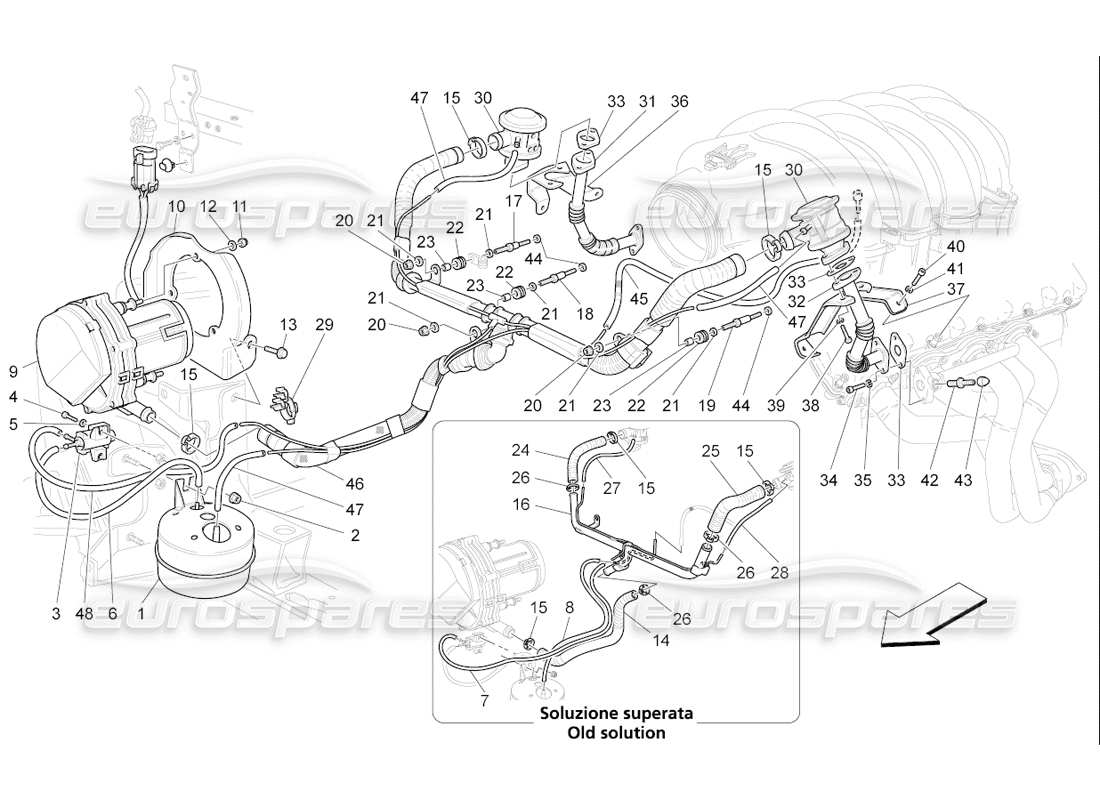Maserati QTP. (2006) 4.2 F1 additional air system Part Diagram