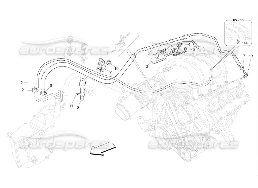 Maserati QTP. (2006) 4.2 F1 oil vapour recirculation system Part Diagram