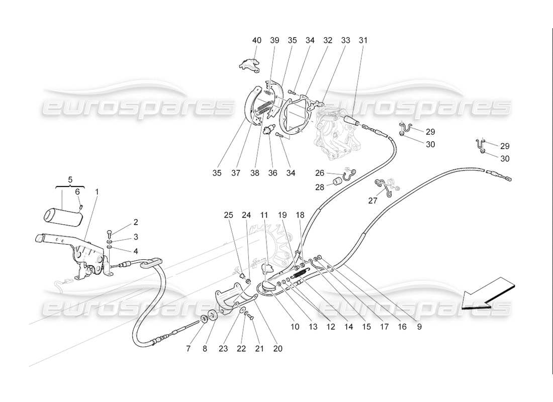 Maserati QTP. (2006) 4.2 F1 Handbrake Part Diagram