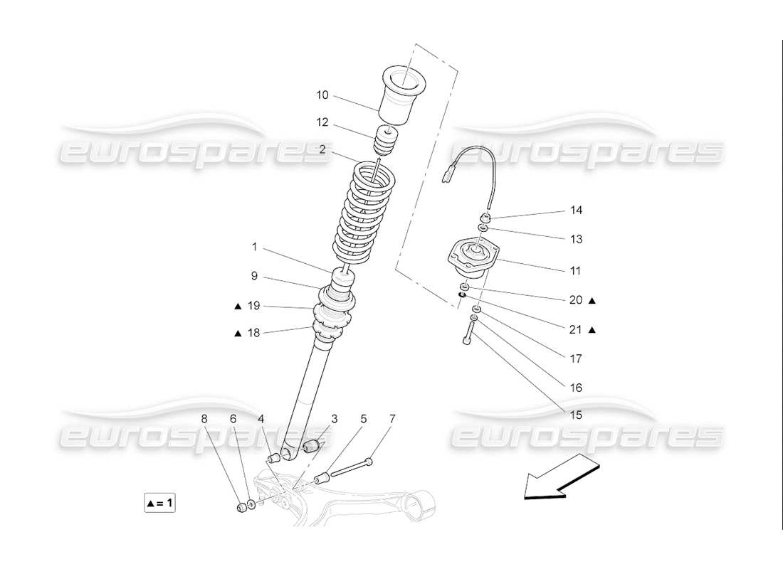 Maserati QTP. (2006) 4.2 F1 front shock absorber devices Part Diagram