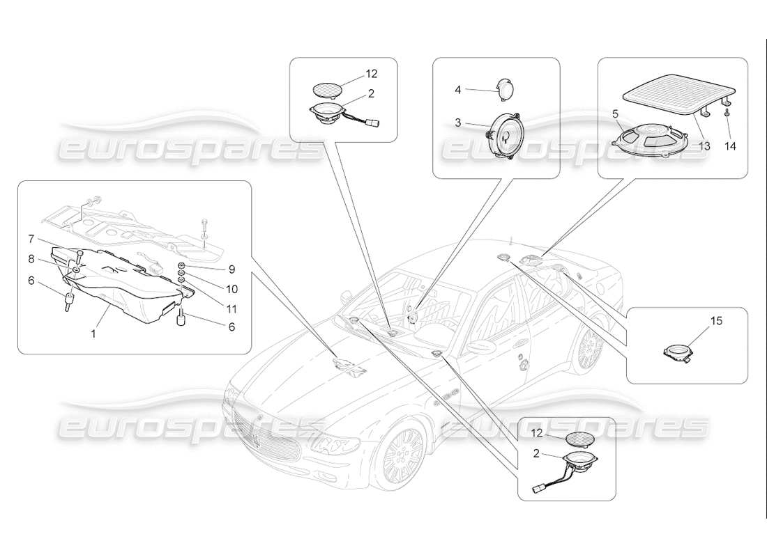 Maserati QTP. (2006) 4.2 F1 sound diffusion system Part Diagram