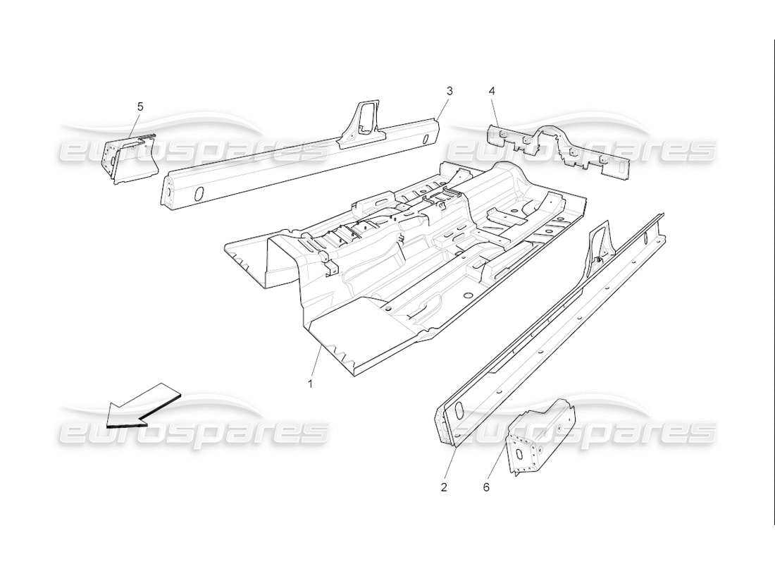Maserati QTP. (2006) 4.2 F1 central structural frames and sheet panels Part Diagram