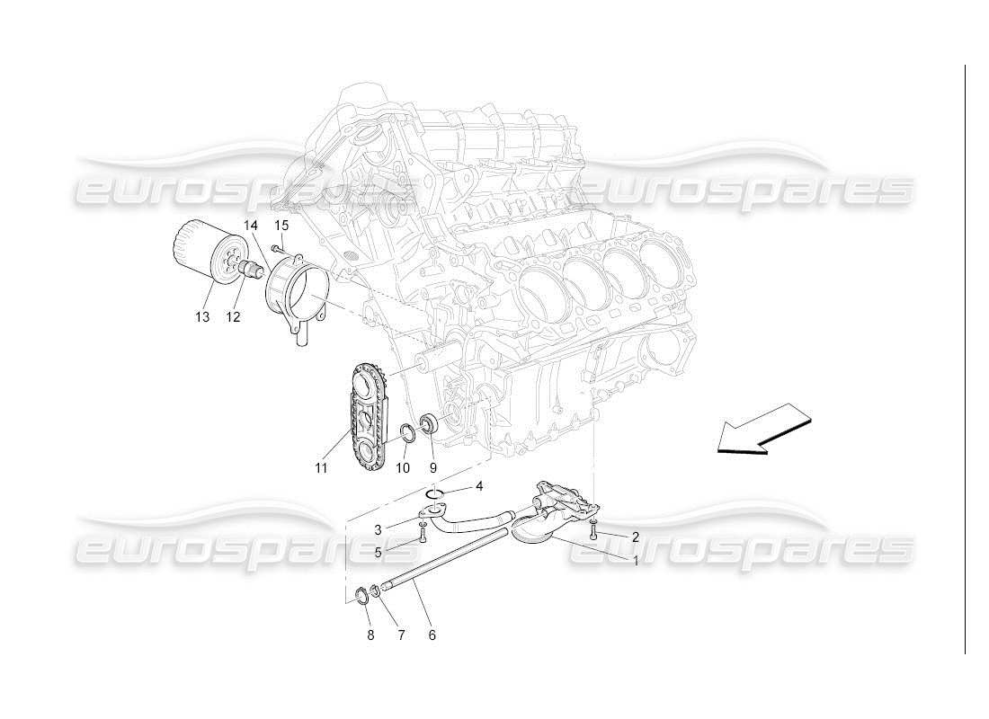 Maserati QTP. (2007) 4.2 auto lubrication system: pump and filter Parts Diagram