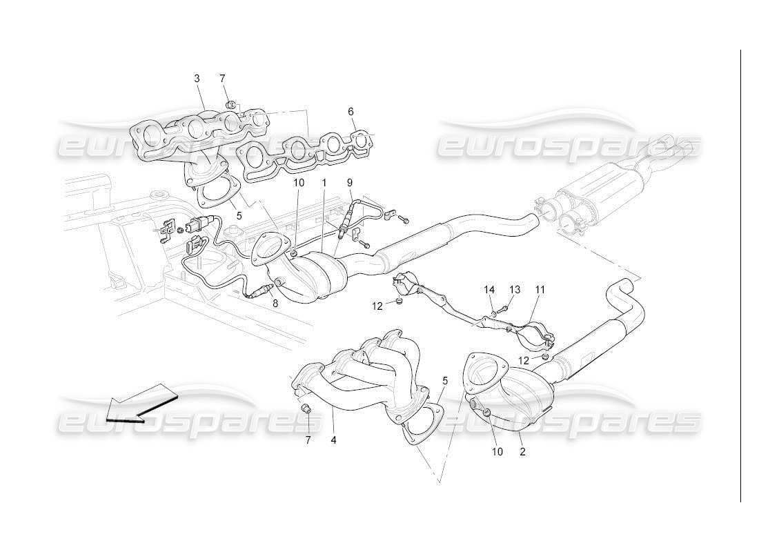 Maserati QTP. (2007) 4.2 auto pre-catalytic converters and catalytic converters Parts Diagram