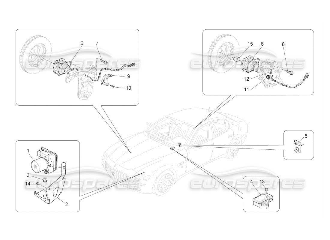 Maserati QTP. (2007) 4.2 auto braking control systems Parts Diagram