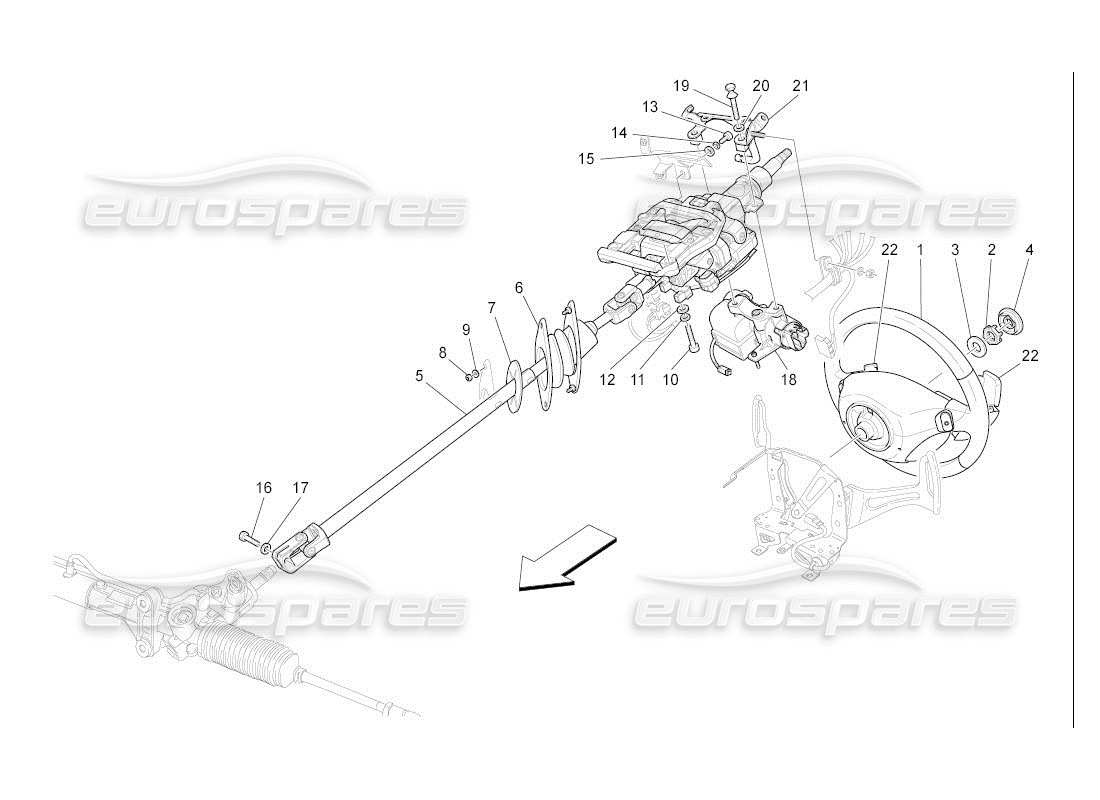 Maserati QTP. (2007) 4.2 auto steering column and steering wheel unit Parts Diagram