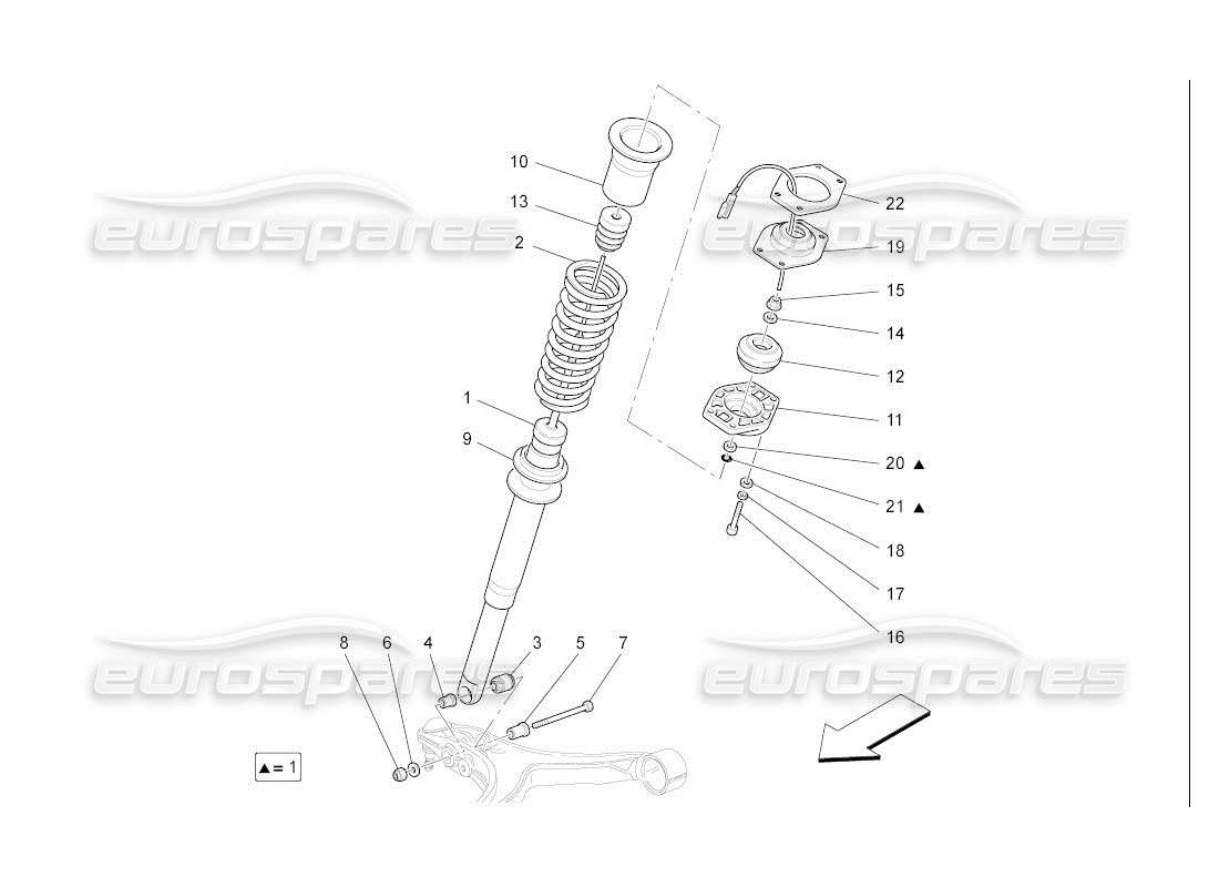 Maserati QTP. (2007) 4.2 auto front shock absorber devices Parts Diagram