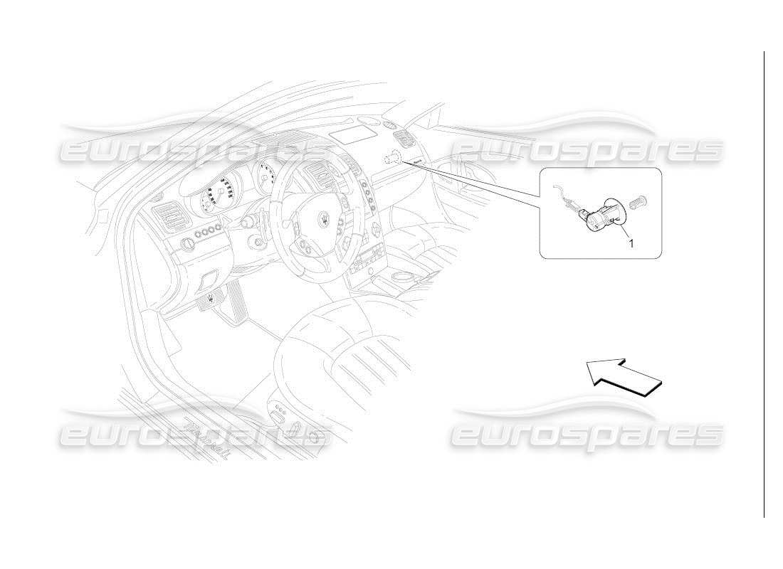 Maserati QTP. (2007) 4.2 auto Passenger's Airbag-deactivation Part Diagram