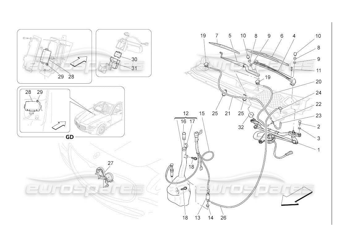 Maserati QTP. (2007) 4.2 auto external vehicle devices Part Diagram