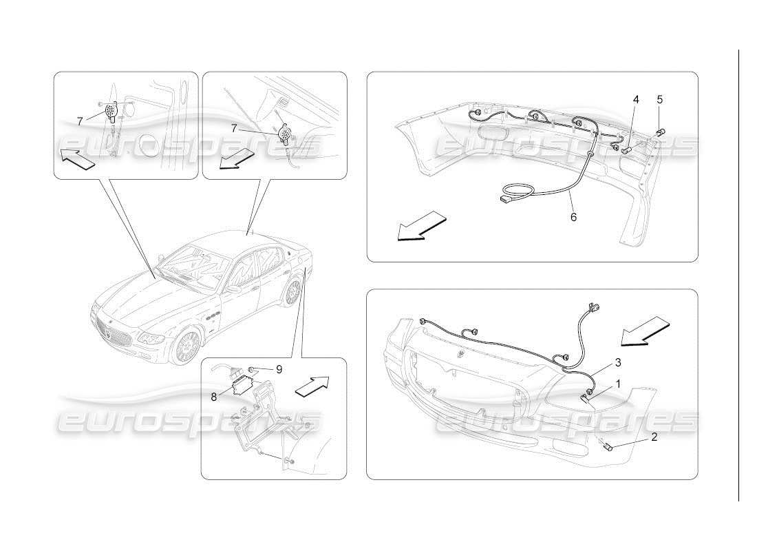 Maserati QTP. (2007) 4.2 auto parking sensors Parts Diagram