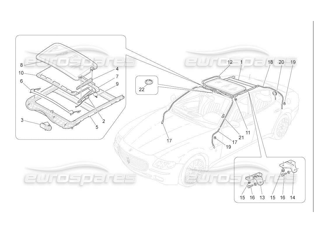 Maserati QTP. (2007) 4.2 auto SUNROOF Part Diagram