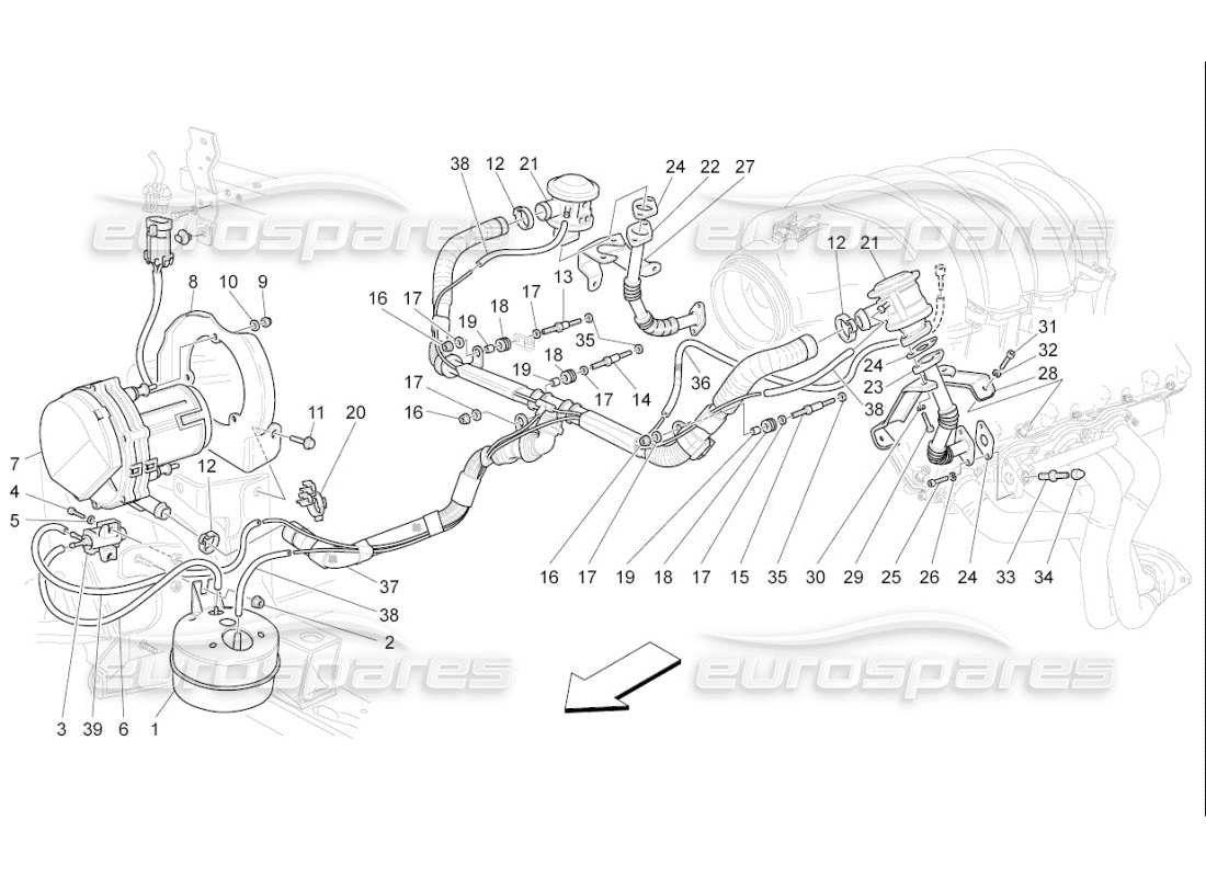 Maserati QTP. (2007) 4.2 F1 additional air system Part Diagram