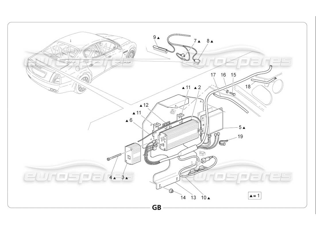 Maserati QTP. (2007) 4.2 F1 alarm and immobilizer system Part Diagram