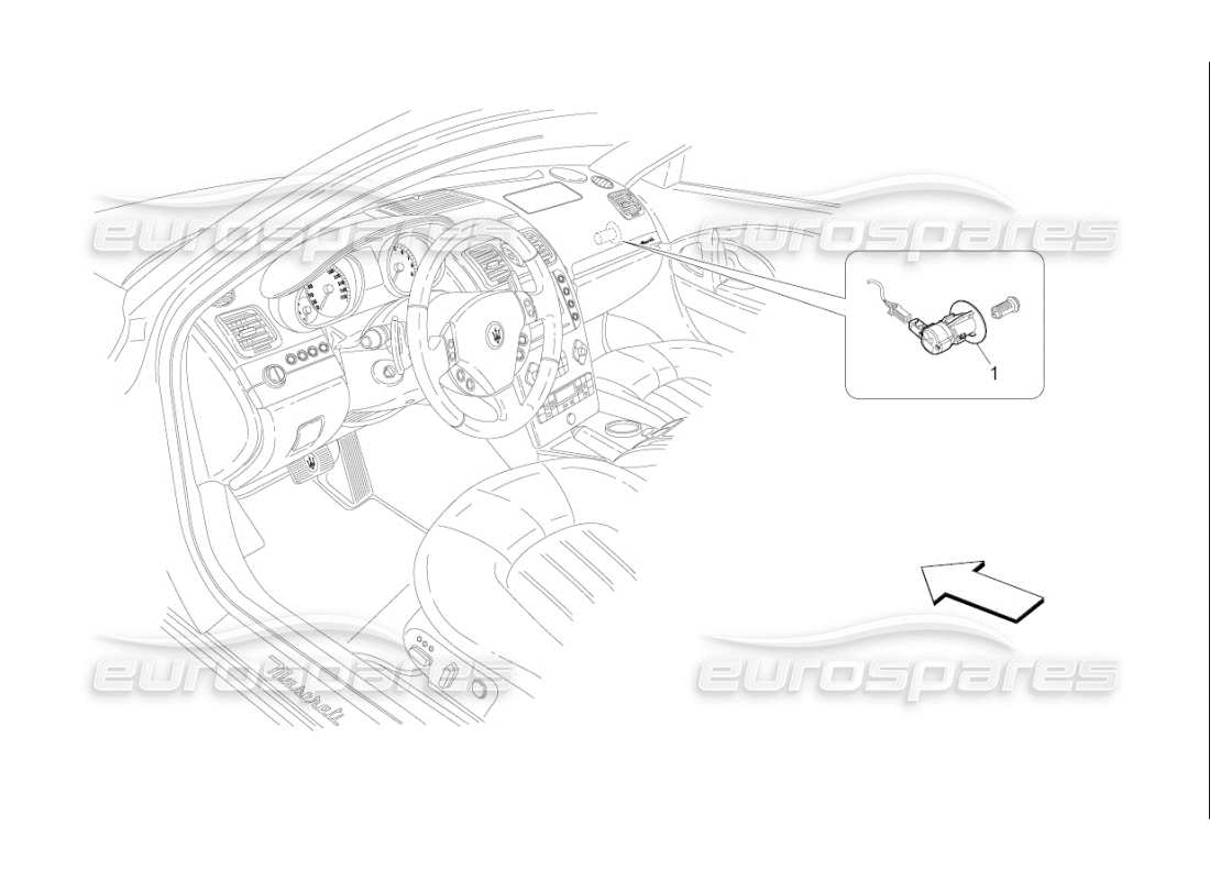 Maserati QTP. (2008) 4.2 auto Passenger's Airbag-deactivation Part Diagram