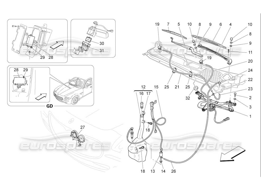 Maserati QTP. (2008) 4.2 auto external vehicle devices Part Diagram
