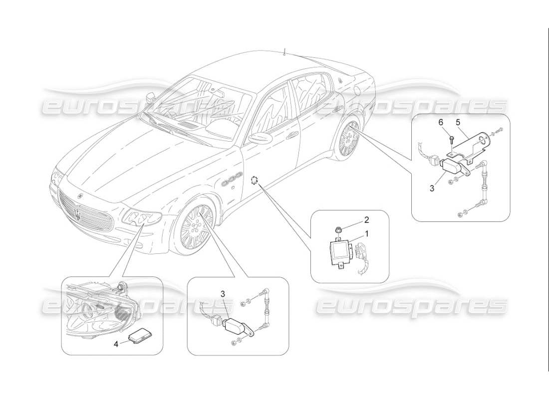 Maserati QTP. (2008) 4.2 auto lighting system control Part Diagram