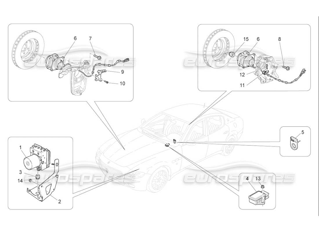 Maserati QTP. (2009) 4.2 auto braking control systems Part Diagram
