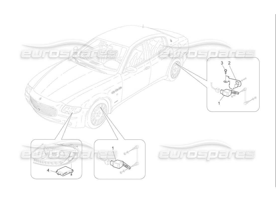 Maserati QTP. (2009) 4.2 auto lighting system control Part Diagram