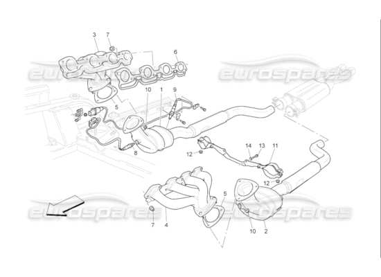 a part diagram from the Maserati QTP. (2010) 4.7 auto parts catalogue